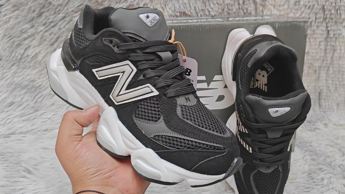 New Balance 9060 Negro/Blanco Gamuza