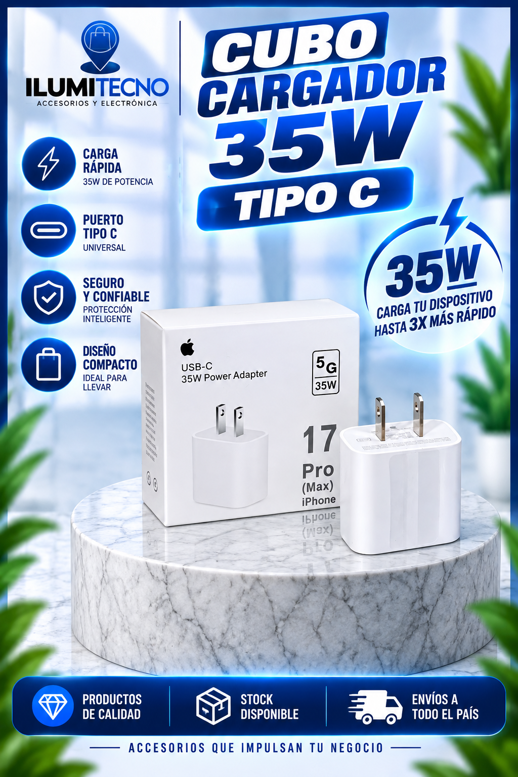Cubo Cargador 35w TipoC