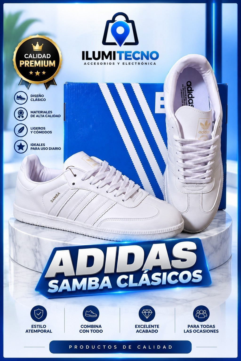 Adidas Samba Clásicos Blancos